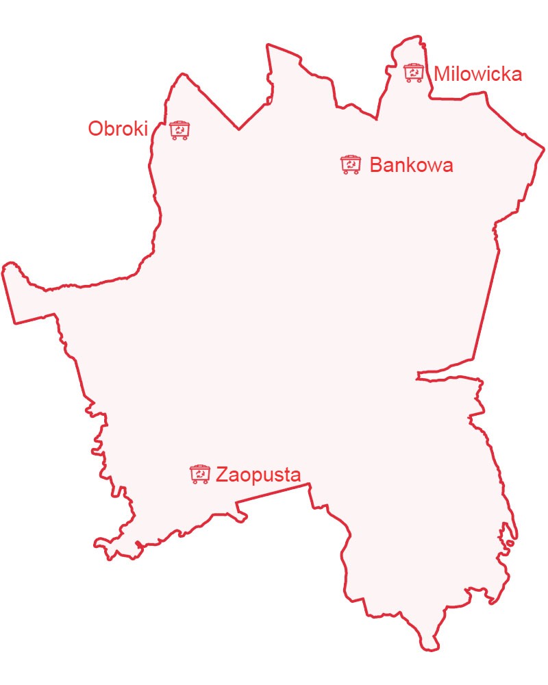 Mapa punktów wywozu odpadów